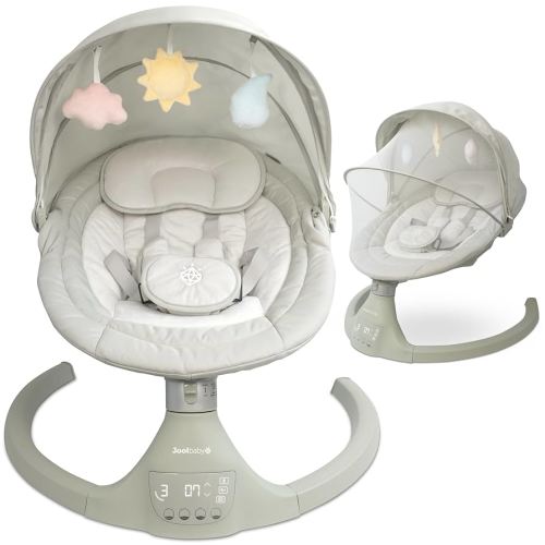 Jool Baby Nova Swing for Newborns - Electric Motorized Infant Swing, Bluetooth Music, 10 Preset Melodies, Remote (Updated Model, Sage)