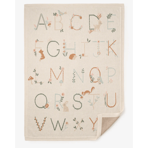 Wheat Alphabet Basics Knit Baby Blanket – Elegant Baby