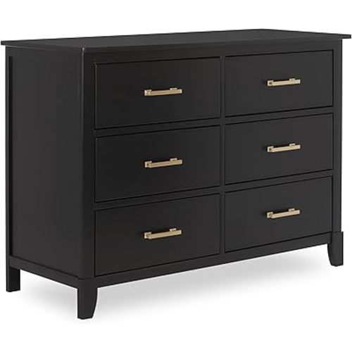 Dream On Me Cleo Double Dresser in Black W Gold