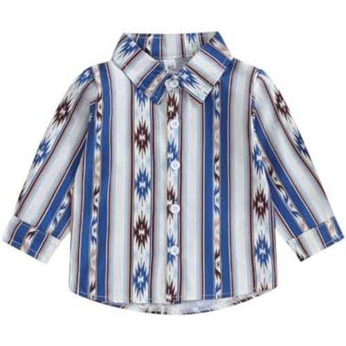Western Baby Boy Clothes Button Down Long Sleeve Dress Shirt Toddler Country Cowboy Shirts Top