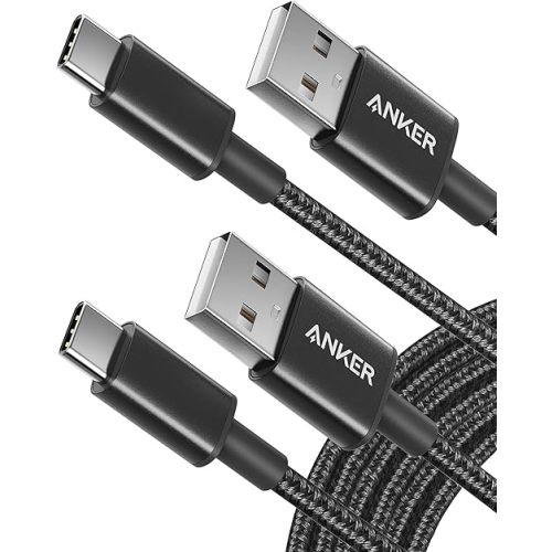 Anker Cable [2 Pack, 10FT], USB A to USB C Cable for Samsung Galaxy S10 S10+, LG V30, Beats Fit Pro and More (Black)