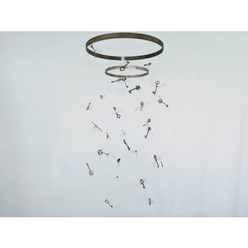 Flying Key Mobile for the Wizard Themed Nursery - Magic Theme Baby Mobile - Spinning Keys with Wings - Movie Themed Room Decor
