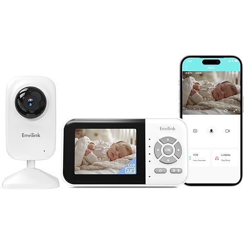 Baby Monitor, Baby Monitor with Camera and Audio, Video Baby Monitor WiFi Night Vision, 2.8" LCD Screen Baby Camera VOX Mode Alarm and 1200ft Long Range