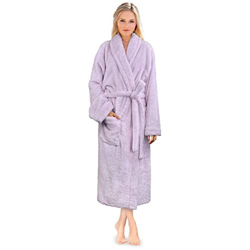PAVILIA Premium Womens Plush Soft Robe Fluffy, Warm, Fleece Sherpa Shaggy Bathrobe