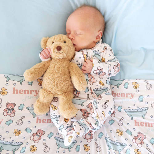 Bathtime Besties Zipper Footie | Blue