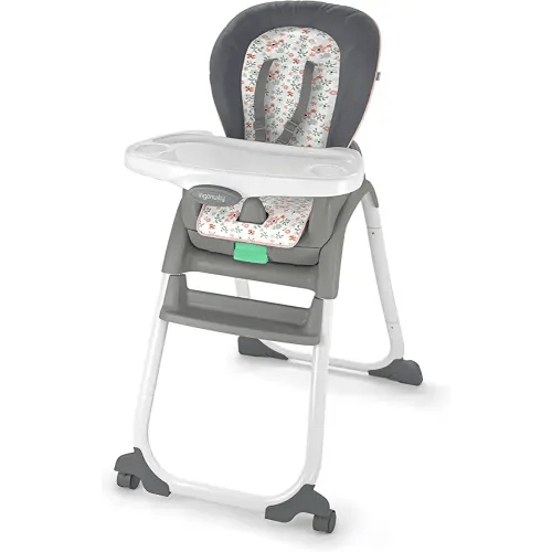 Ingenuity Full Course 6-in-1 High Chair - Baby to 5 Years Old, 6 Convertible Modes, 2 Dishwasher Safe Trays - Milly