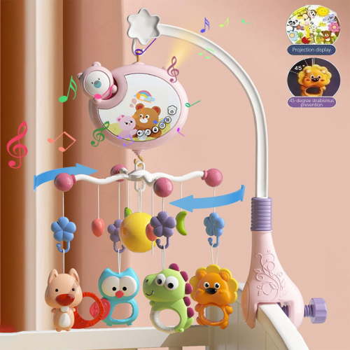 Baby Crib Mobile with Music and Night Lights,Mobile for Crib with Rotation, Remote Control, Projection, Baby Crib Toys for Newborn Infant Boys Girls Toddles