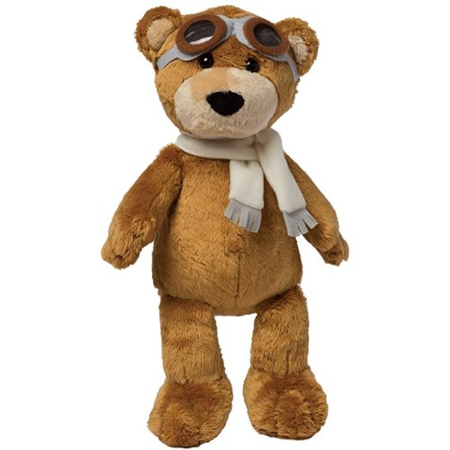 Manhattan Toy Aviator Teddy Bear 12" Stuffed Animal Plush with Soft Goggles and Scarf