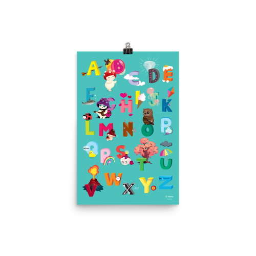 ABC Turquoise Poster