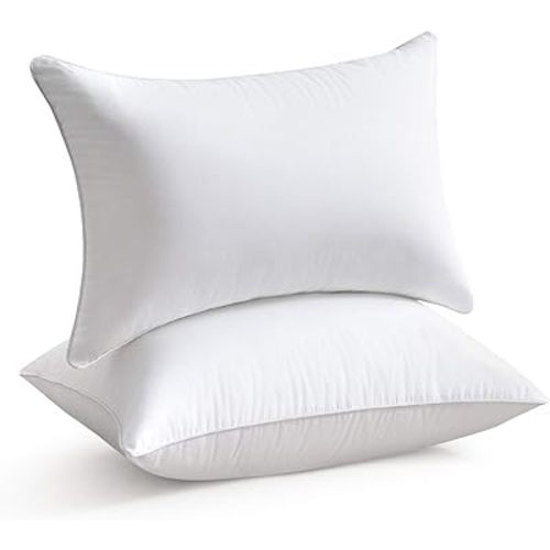 Leeden 12 x 20 Pillow Inserts (Set of 2) - Throw Pillow Inserts with 100% Cotton Cover - Rectangle Interior Sofa Pillow Inserts with Zipper - Decorative Pillow Insert Pair - White Couch Pillow