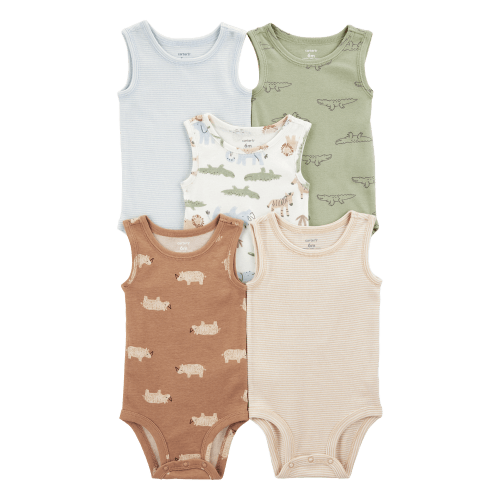Baby 5-Pack Animals Sleeveless Bodysuits - Carter's | Carter's