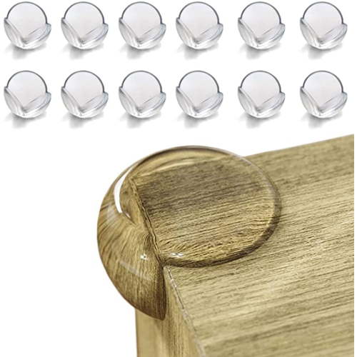 Baby Proof Me Table Corner Protectors, Clear 12-Pack Silicone Edge Guards for Baby Safety