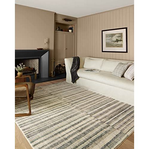 Loloi Chris Loves Julia Humphrey Collection HUM-01 Natural/Moss 7'-3'' x 9'-3'' .38" Pile Height, Area Rug feat. CloudPile