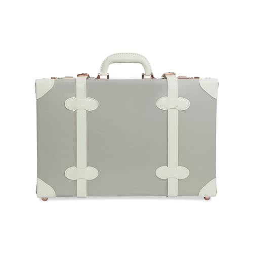 Unitravel Baby Keepsake Case, 18" Handmade Memory Storage Box, Newborn Keepsake Box, Vintage Suitcase for Baby Shower, Baptism, Naming Ceremony or Birthday (grey)