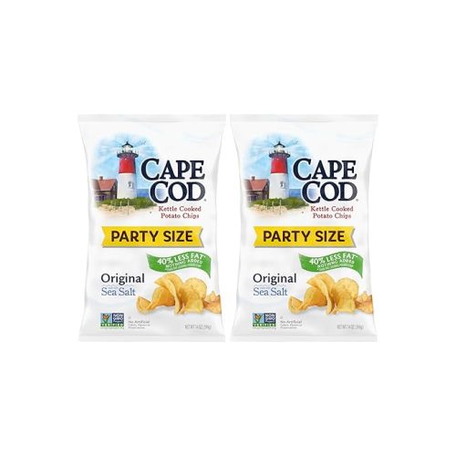 Cape Cod Potato Chips, Less Fat Original Kettle Chips, 14 Oz (Pack of 2)