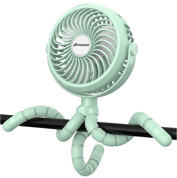 Amazon.com: AMACOOL Battery Operated Stroller Fan, Baby Travel Essentials for Beach Disney, Newborn Boy & Girl Showers Gifts Registry Search, Rechargeable Clip On Fan for Car Seat Wagon Crib Bike Treadmill