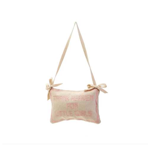 Thank Heaven Embroidered Pillow Hanging Decor (Girl) - Two's Company