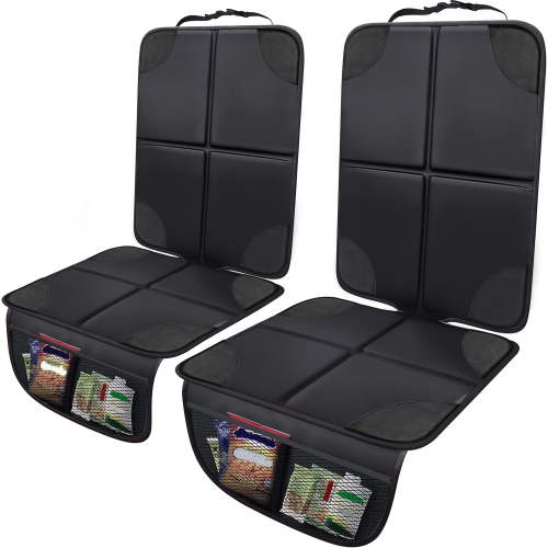 2 Pack Car Seat Protector for Child Car Seat | 600D Fabric |Non-Slip Waterproof Car Seat Cover Mat with Thick Padding | Carseat Cover for Baby Car Seat