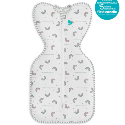 Swaddle Up™ 1.0 TOG Cotton White Rainbow Dream