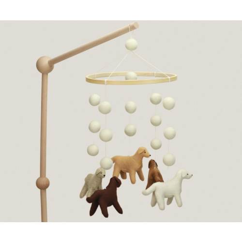 Puppies Baby Crib Nursery Mobile, puppy mobile, Retriever | Labrador felt mobile, baby boy dog, puppy decor, dog decor, baby shower gift