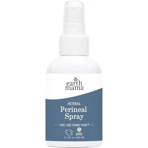 Earth Mama Herbal Perineal Spray | Safe for Pregnancy and Postpartum Recovery, Witch Hazel Natural Cooling Spray For After Birth Feminine Care Essentials, No Benzocaine or Butane, 4-Fluid Ounce