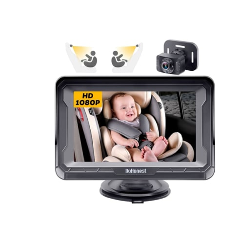 DoHonest Baby Car Camera HD 1080P - Rear-Facing Car Baby Monitor with Night Vision, Adjustable View Angle, Easy Setup, Anti-Glare Display, Safety for Kids & Infants