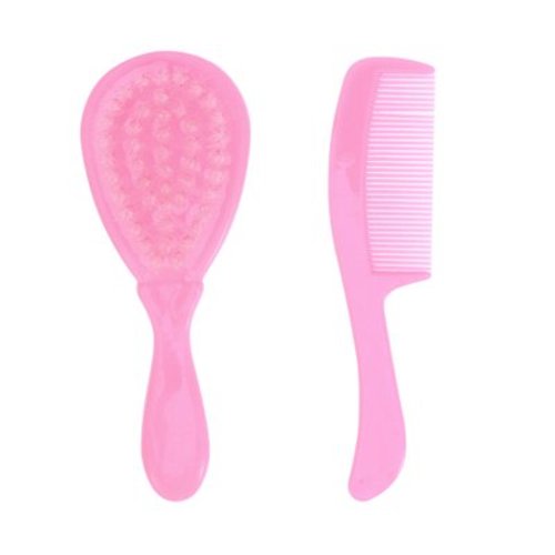 Chidian Baby Brush and Comb Set Children Massage Care Safety Comb Comb Brush Combination Pink