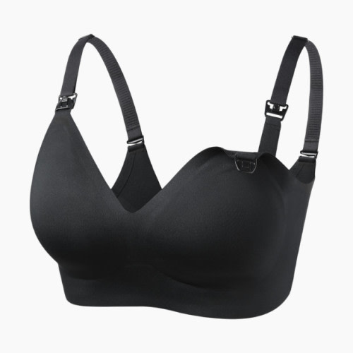 Momcozy Seamless Nursing Bra - Black, M