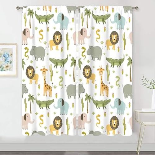 MESHELLY Curtains 42Wx63H Cute Cartoon Children 2 Panels