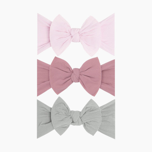 Baby Bling Classic Knot Headband Set (3 pack) - Primrose/Mauve/Grey