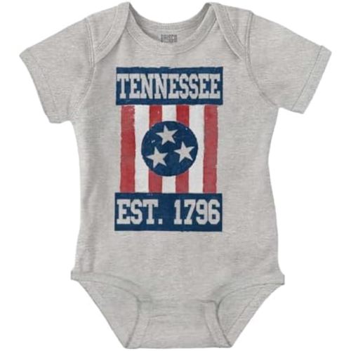 Brisco Brands Tennessee Country Southern TN Flag Baby Romper Boys or Girls