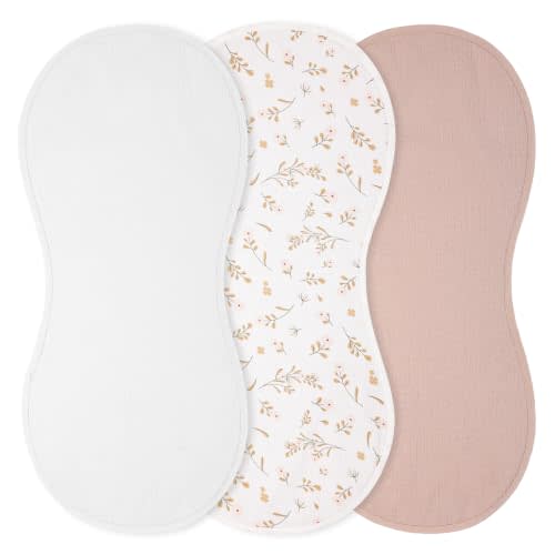 Hahafelt 3 Pcs Changing Pad Liners Compatible with Peanut Changer Waterproof Diaper Mats Organic Cotton Mats are Warm on Baby's Back, Washable Reusable(Print Style,Beige)
