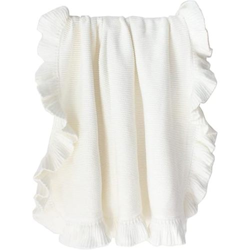 Baby Wraps Ruffle Edge Knitted Wrap Blanket Infant Blanket Crib Stuffer Non-fluorescent Newborns Photo Blanket Baby Blanket For Newborns Hospital