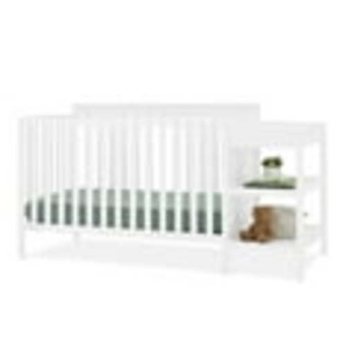 Delta Children Ellie 5-in-1 Convertible Crib and Changer - Greenguard Gold Certified, Bianca White
