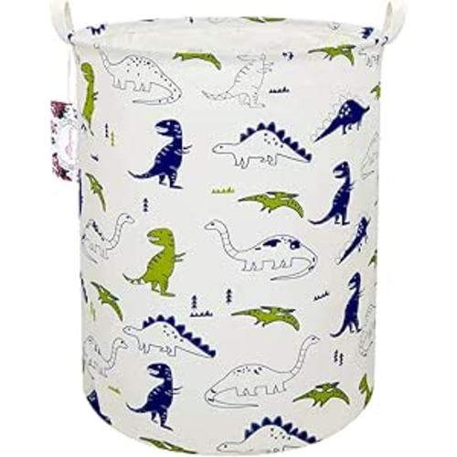 Dinosaur Laundry Basket Baby Laundry Hamper Cute Kids Hamper Toy Storage Bin Handles for Boys and Girls Dinosaur Room Decor (Polychrome Dinosaurs)