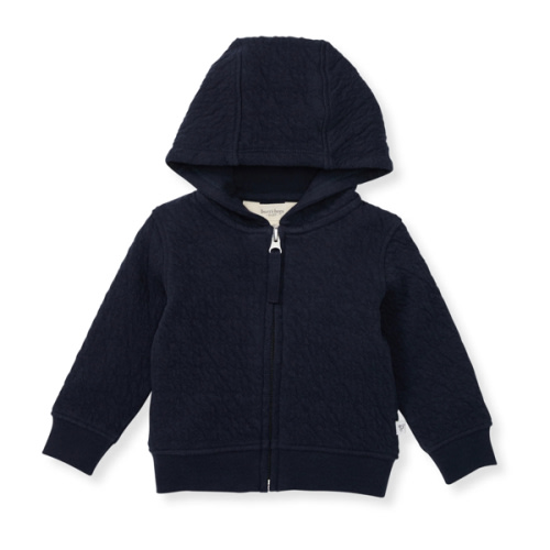Organic Cotton Quilted Bee Baby Jacket Midnight