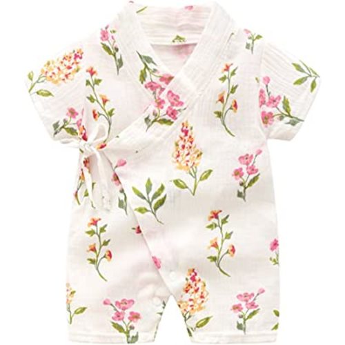 PAUBOLI Kimono Robe Newborn Cotton Yarn Robe Baby Romper Infant Japanese Pajamas…
