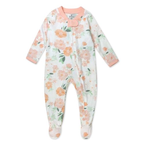 HonestBaby Sleep & Play Footed One-Piece Pajama Sleeper 100% Organic Cotton, Baby Girls