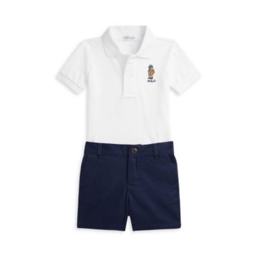 Boys' Bear Cotton Polo Shirt & Chino Short Set - Baby
