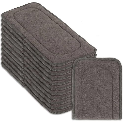 Naturally Nature Cloth Diaper Inserts, 5 Layer Rayon Fleece, Pack of 12, Resuable, Washable Inserts for Cloth Diapers, Gray Color