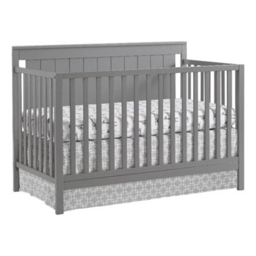 Oxford Baby Lazio 4-in-1 Convertible Crib, Dove Gray, GREENGUARD Gold Certified, Wooden Crib
