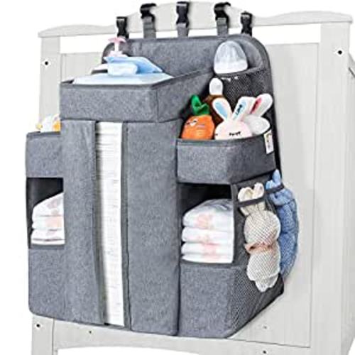 Amazon.com : Maliton XL Hanging Diaper Caddy Organizer for Changing Table, Crib Diaper Organizer for Baby Stuff, Pack n Play Nursery Organizer, Baby Accessories for Newborn, Baby Shower Gifts(Grey) : Baby