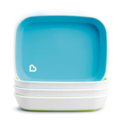 Munchkin® Splash™ Toddler Plates, 4 Pack, Blue/Green, Unisex