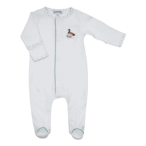 Magnolia Baby Embroidered Footie Mallard Pond