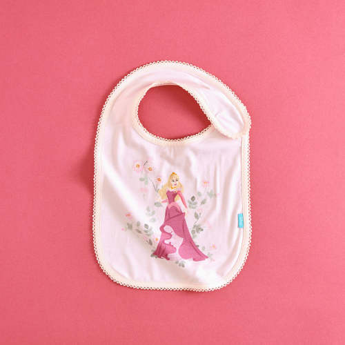 Princess Pink Soft Disney Aurora Picot Bib | Posh Peanut®