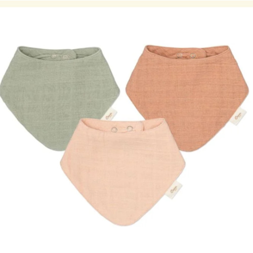 Muslin 3Pc Bib Set, Rose - Crane Baby | Maisonette
