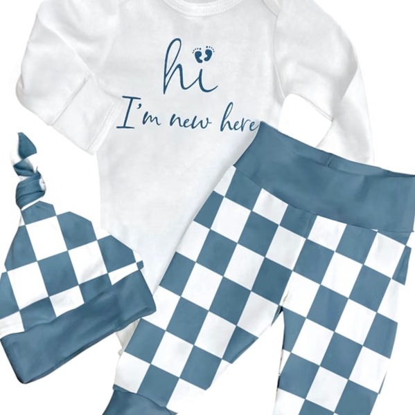 Baby Boy Clothes Newborn Boy Outfits Infant Letter Print Romper Long Pants Hat 3PCS Baby Boy's Clothing