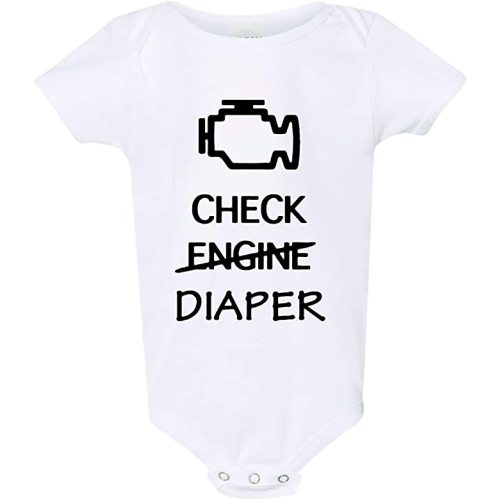 Check Diaper Funny Check Engine Car Baby Bodysuit Breastfeeding Baby Shirt Funny Baby Clothes Funny Unisex Baby