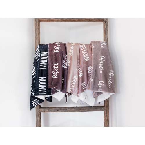 Boho Custom Name Kids Blanket in Soft Minky Fleece - Variety of Colors! Ideal for Baby Showers, Birthdays, Christmas. Snuggle up in Style