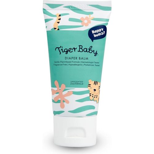 Tiger Baby Diaper Cream Balm, Plant-Based Natural & Organic Diaper Rash Cream, Soothes Irritation & Yeast, Hypoallergenic, Pediatrician Tested, Fragrance Free & Dermatologist Tested, 2 Oz
